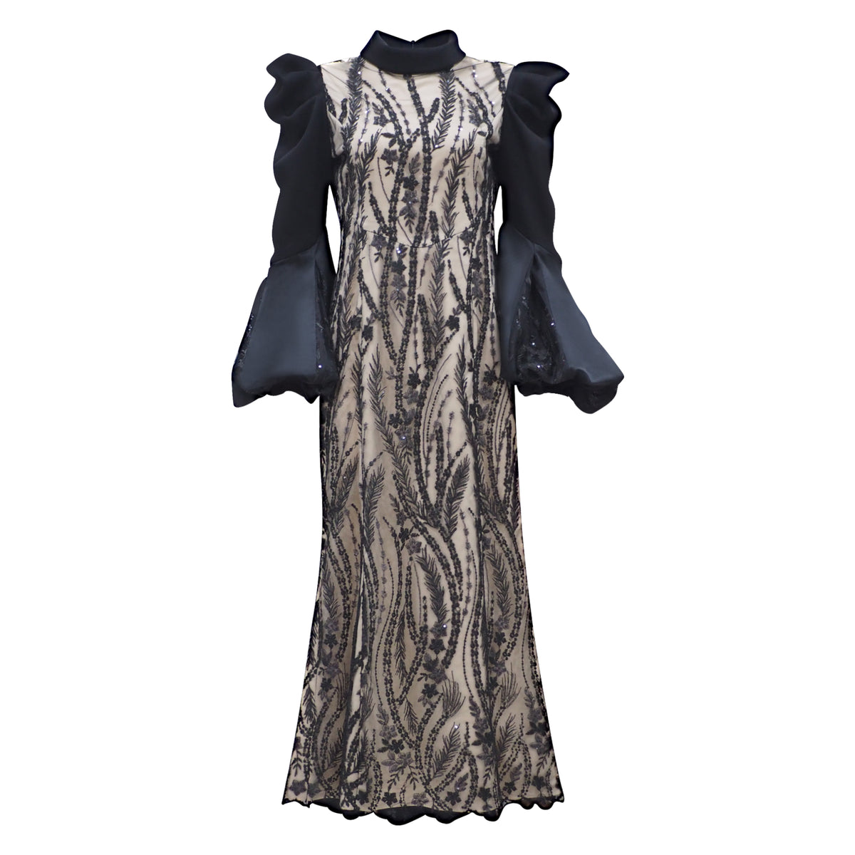 Central Celebration swifty lace long black dress (6978712469527)