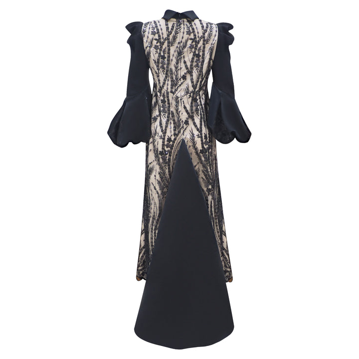 Central Celebration swifty lace long black dress (6978712469527)