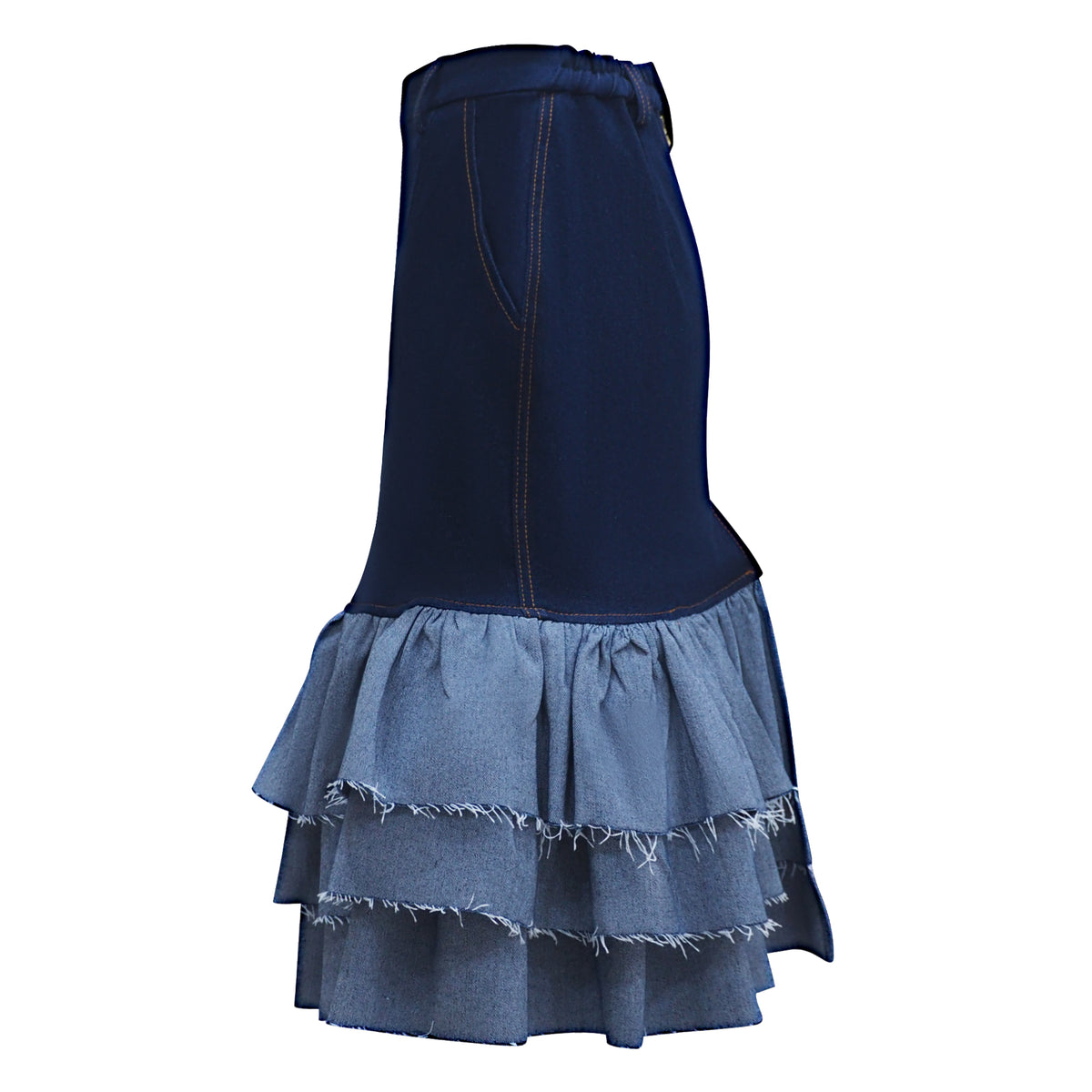 Denim Carrie Skirt in Chambray (7015063846935)