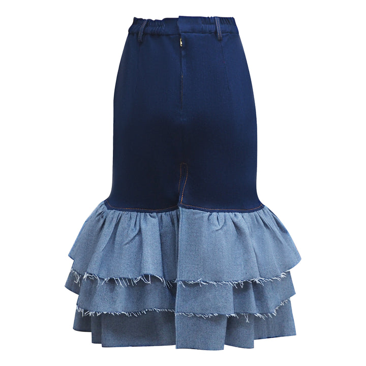 Denim Carrie Skirt in Chambray (7015063846935)