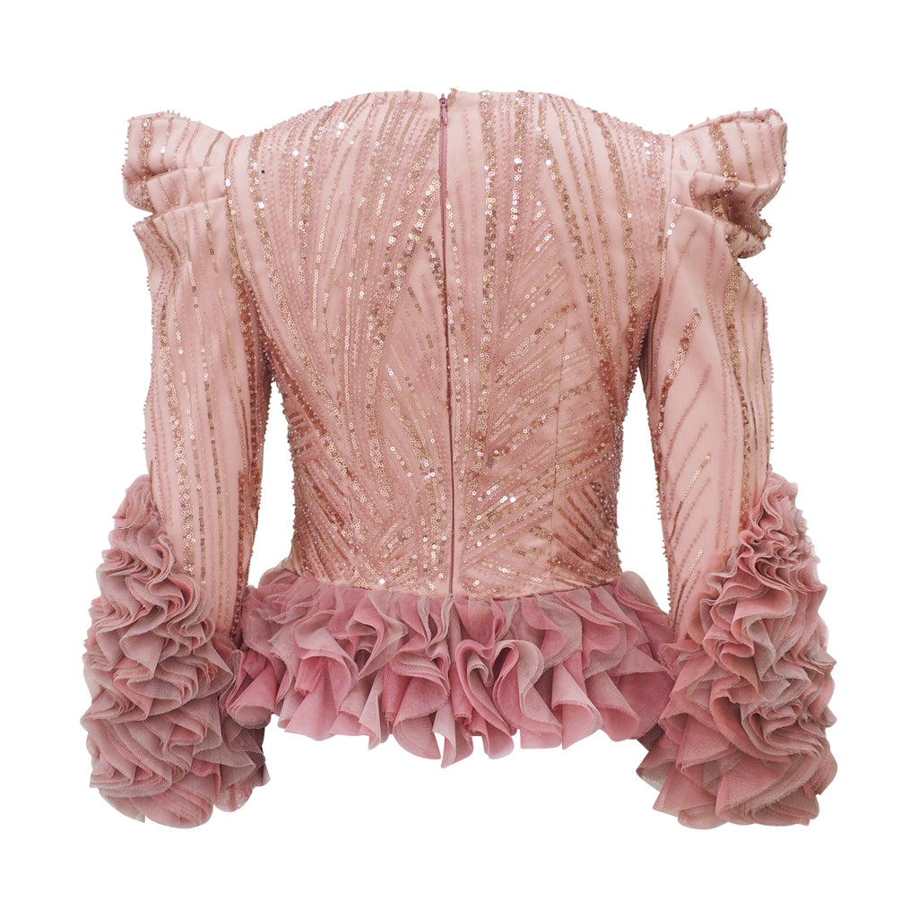 Central Celebration new miranda dusty pink lace top with tulle (6992626712599)