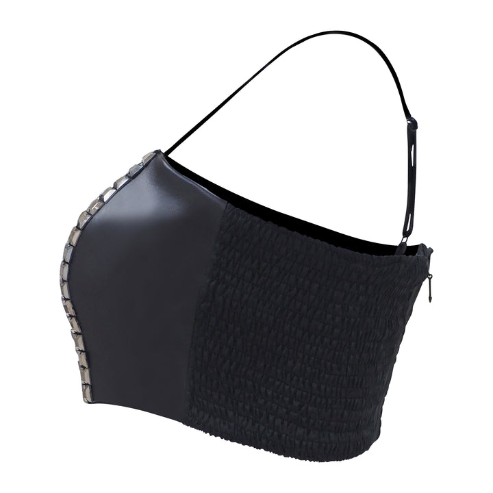Bra Leather Top with sequince #2 (7021570654231)