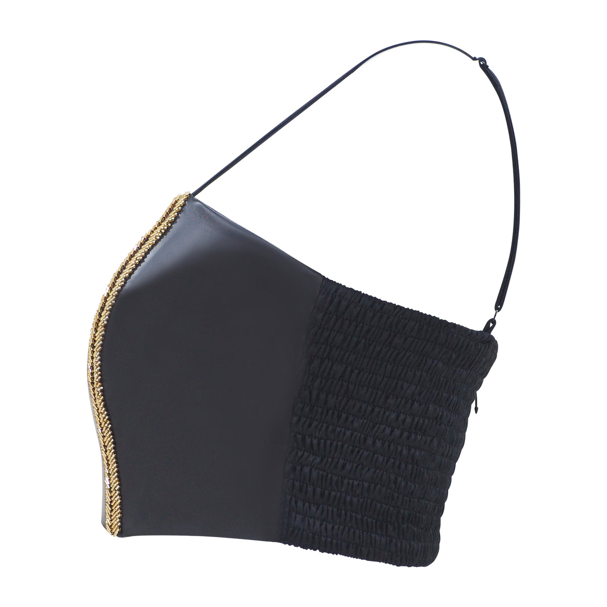 Bra Leather Top with sequince #1 (7021570457623)