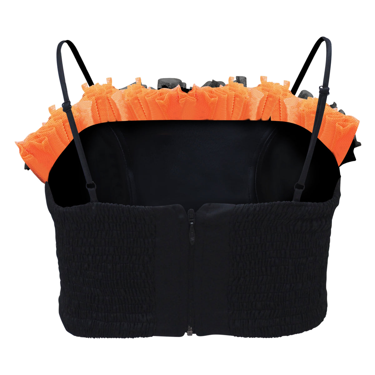 Bra Leather Top with tulle (7021570818071)