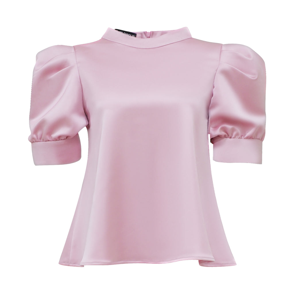Agnez Baby Pink Silk T-Shirt (7036530589719)