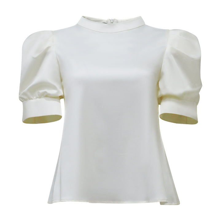 Agnez White Silk T-Shirt (7036529278999)