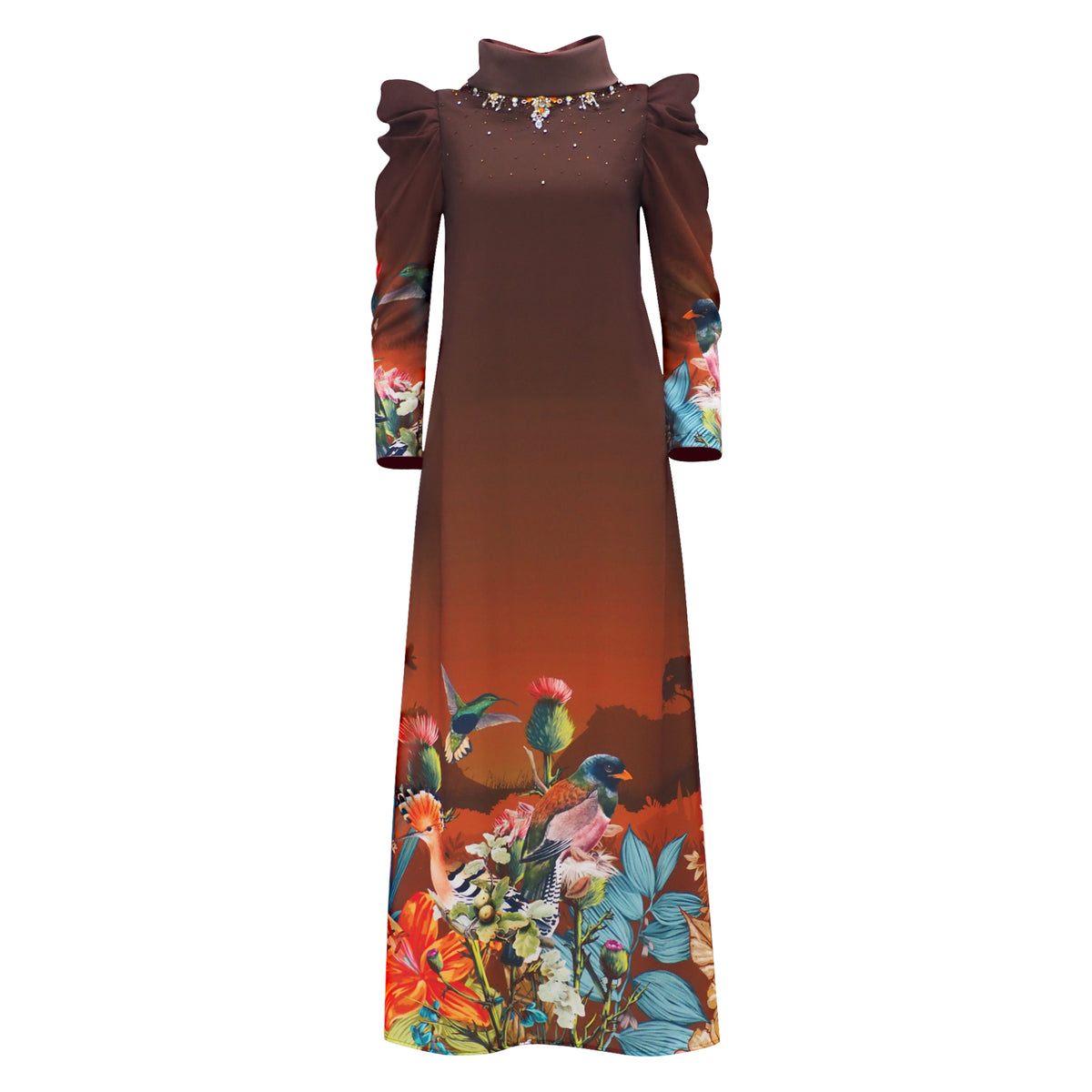 Central Park Brown agnez long dress (7048649146391)