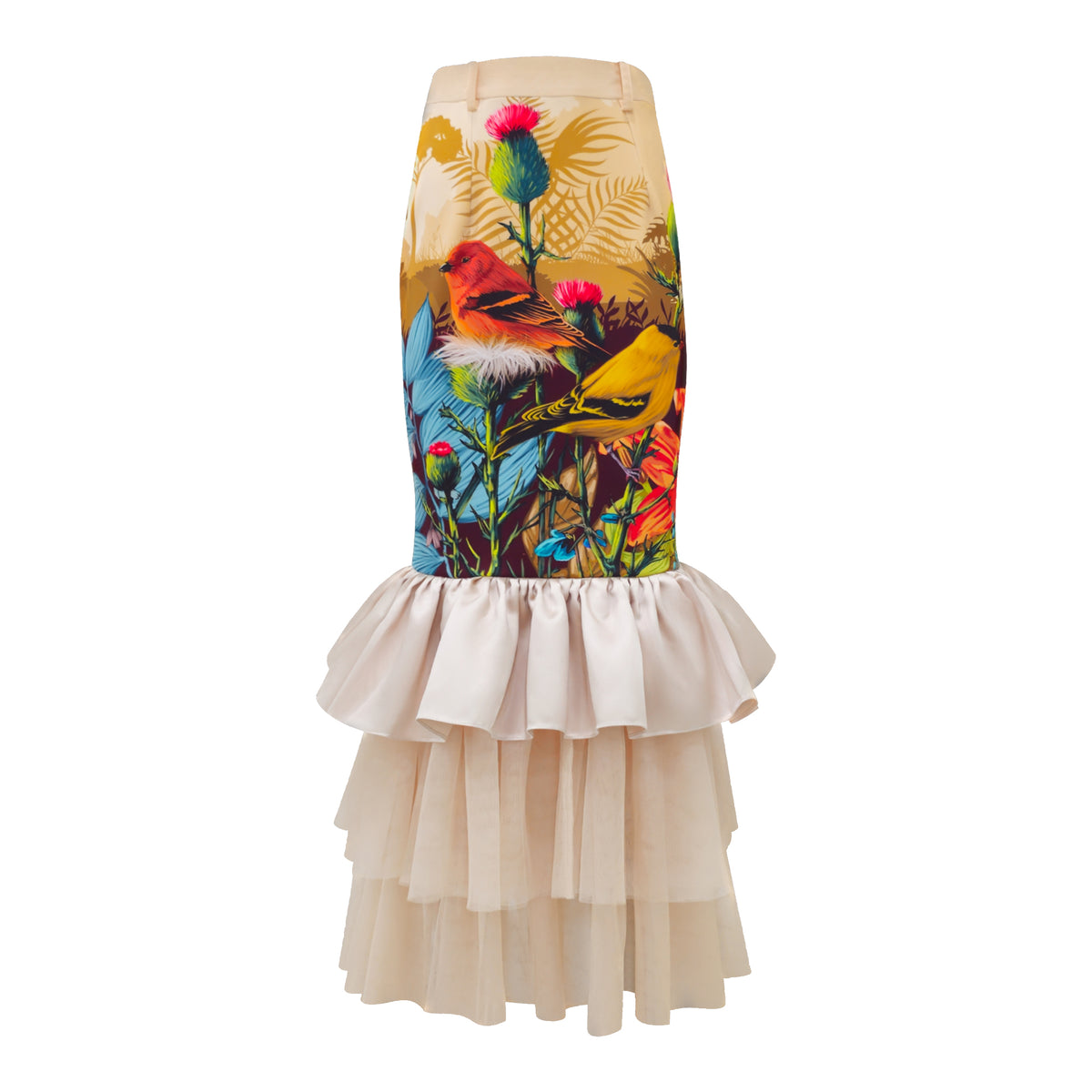 Central Park Beige Gold carrie long skirt (7045665030167)