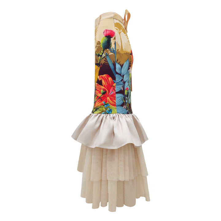 Central Park Beige Gold carrie long skirt (7045665030167)