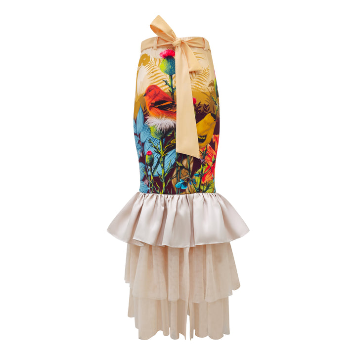 Central Park Beige Gold carrie long skirt (7045665030167)
