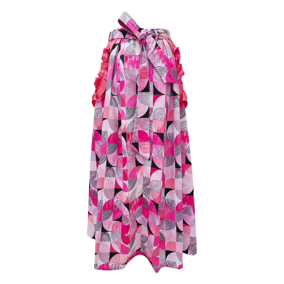 Central Abstract Pink Kahlo long ball skirt (7118317289495)