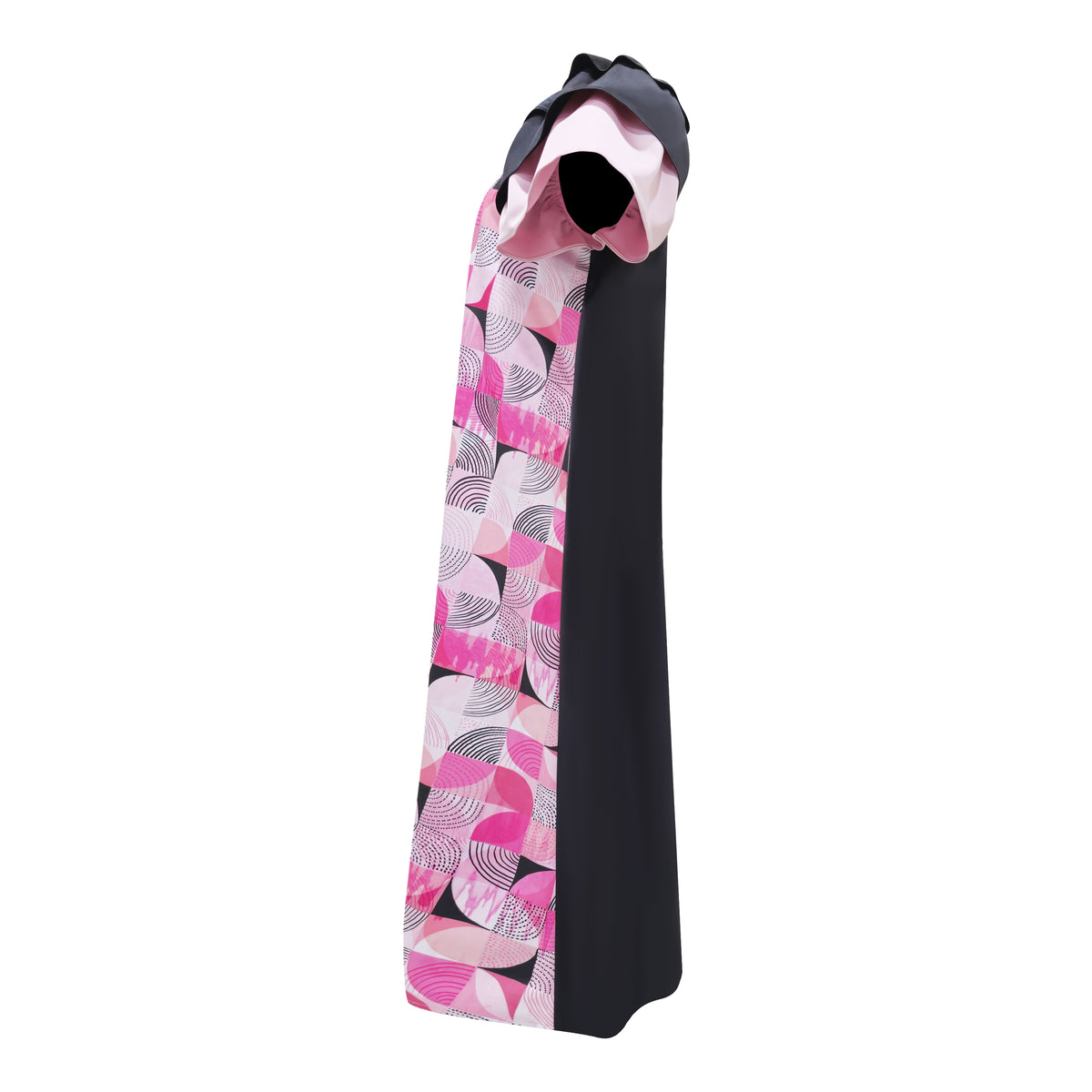 Central Abstract Pink Tango long dress (7118317846551)