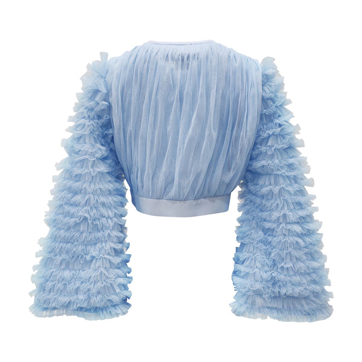 Royal Tulle Blue Cropped Top (7085445742615)