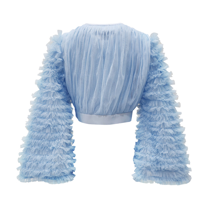 Royal Tulle Blue Cropped Top (7085445742615)