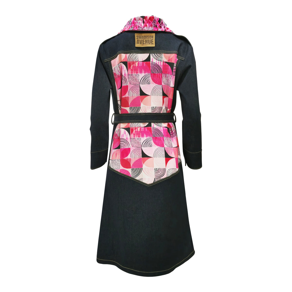 Central Abstract Pink Gangsta denim Jacket (7157907554327)