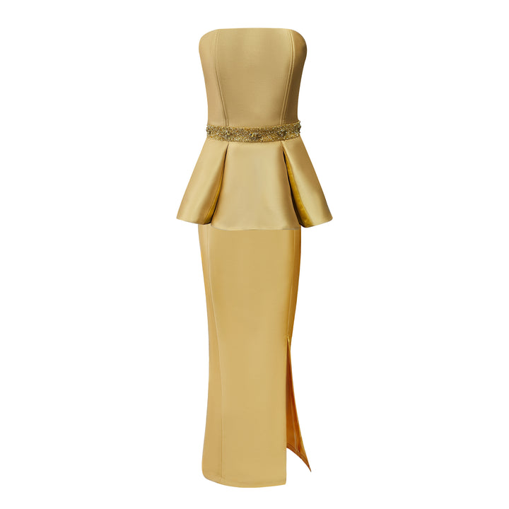 Central Gold New Set Sleveless Dress (7183672672279)