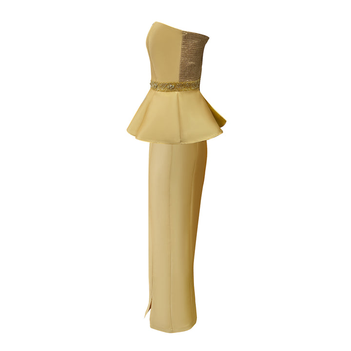 Central Gold New Set Sleveless Dress (7183672672279)