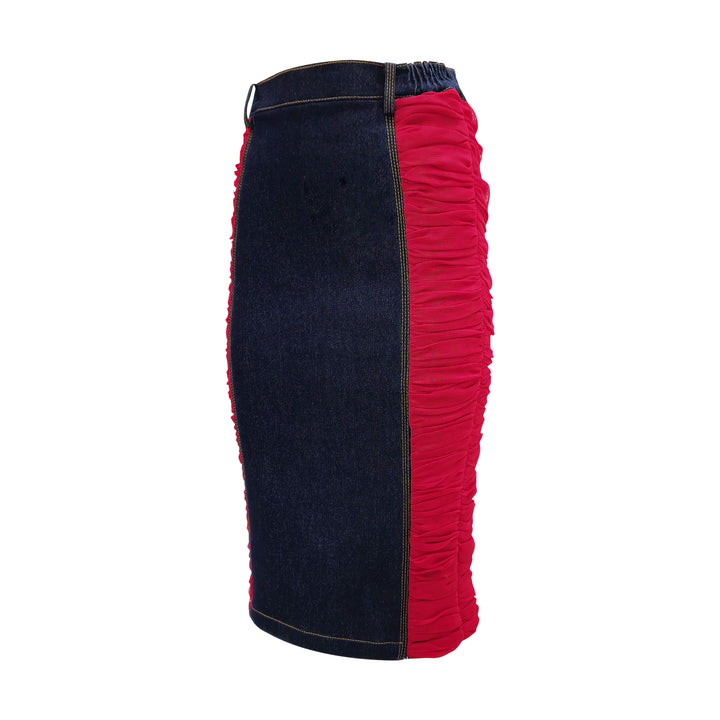 Central Celebration denim gangsta red skirt (7285561131031)