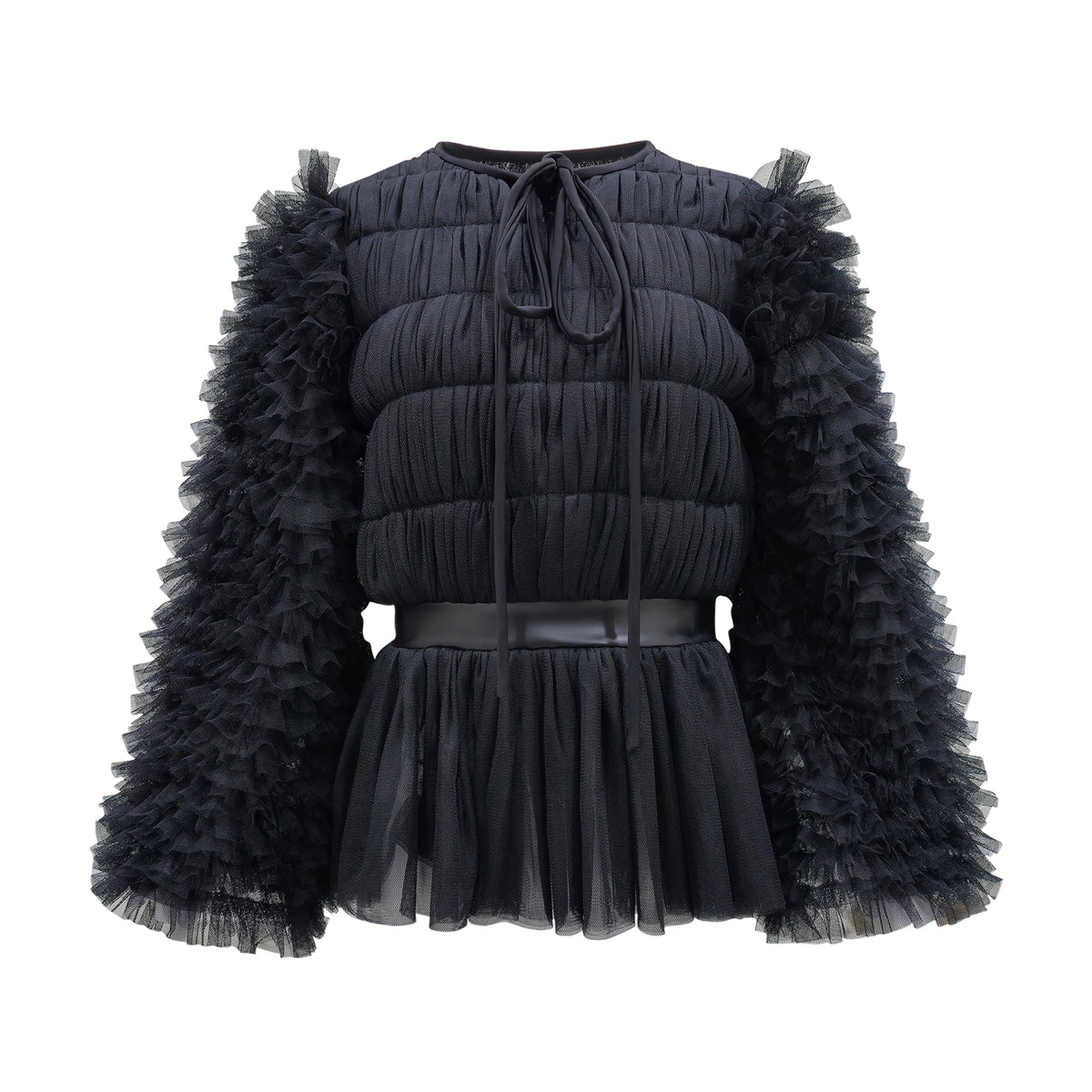 New Royal Tulle Black Top (7285558968343)