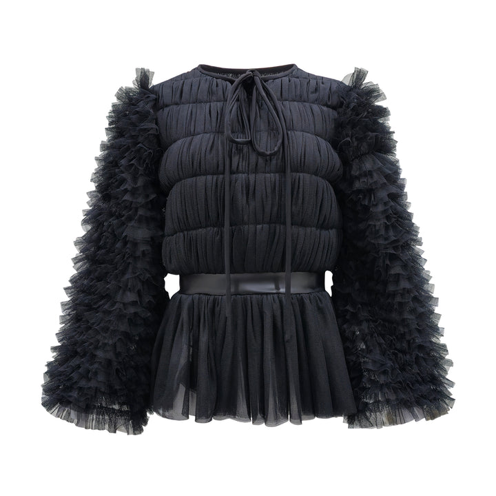 New Royal Tulle Black Top (7285558968343)