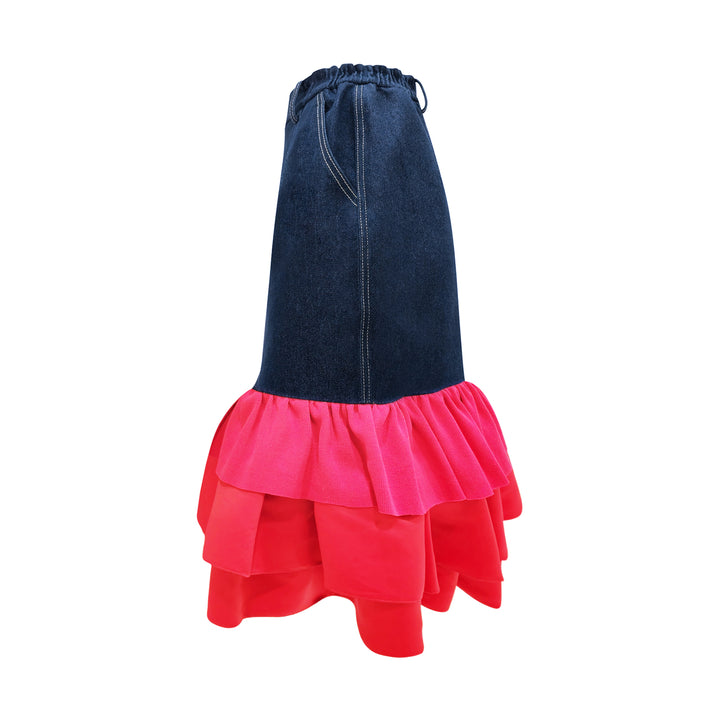 Denim Carrie Skirt With Red Harmony (6785443495959)