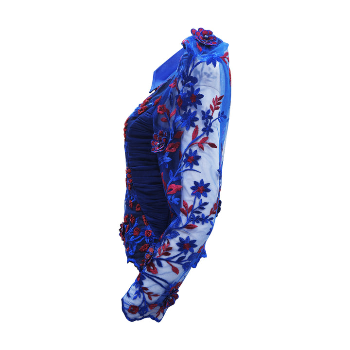 The Canvas miranda brocade blue top (7316827045911)