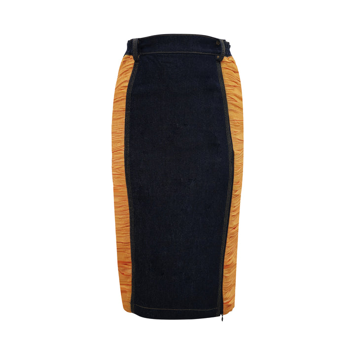 The Canvas pencil skirt with tulle (7316825047063)