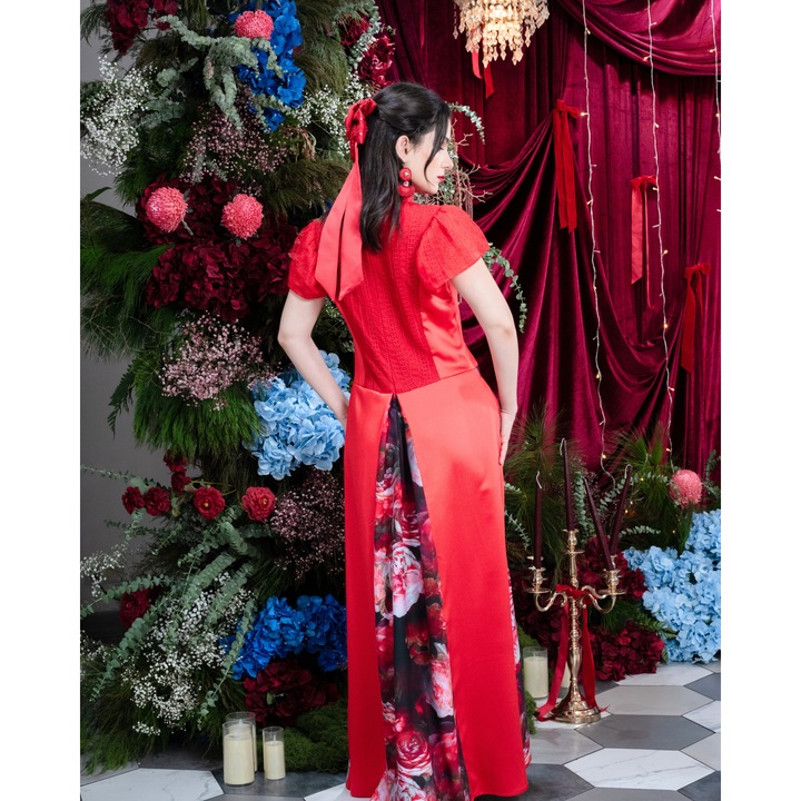 Becoming Night Rose Red Dress with Sequince - 2MADISONAVENUE.COM
