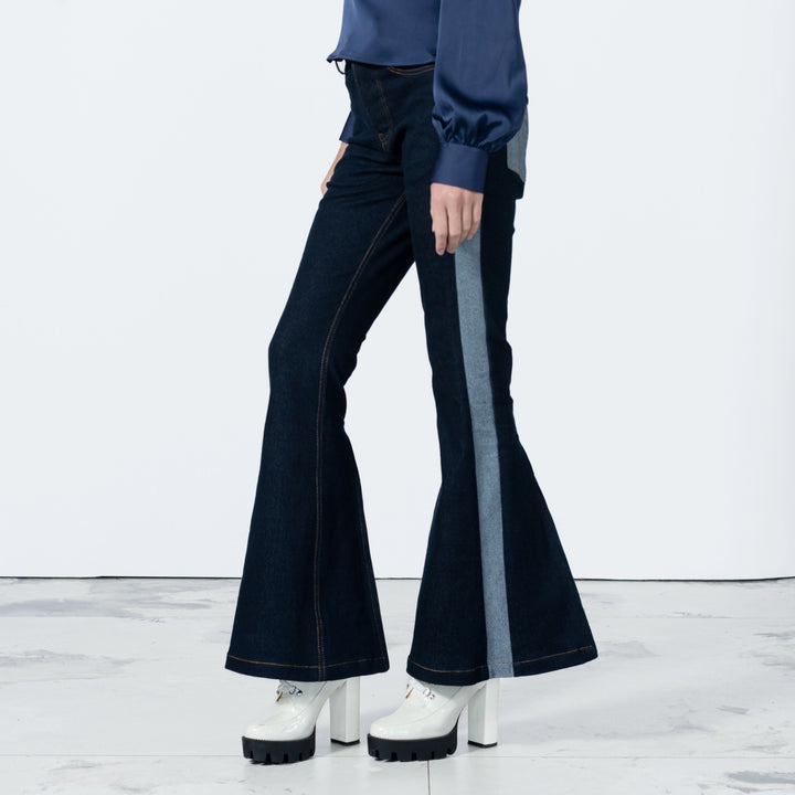 Becoming signature retro denim pant with chambray - 2MADISONAVENUE.COM