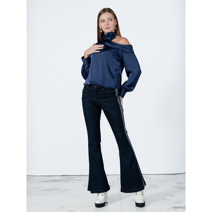 Becoming signature retro denim pant with chambray - 2MADISONAVENUE.COM