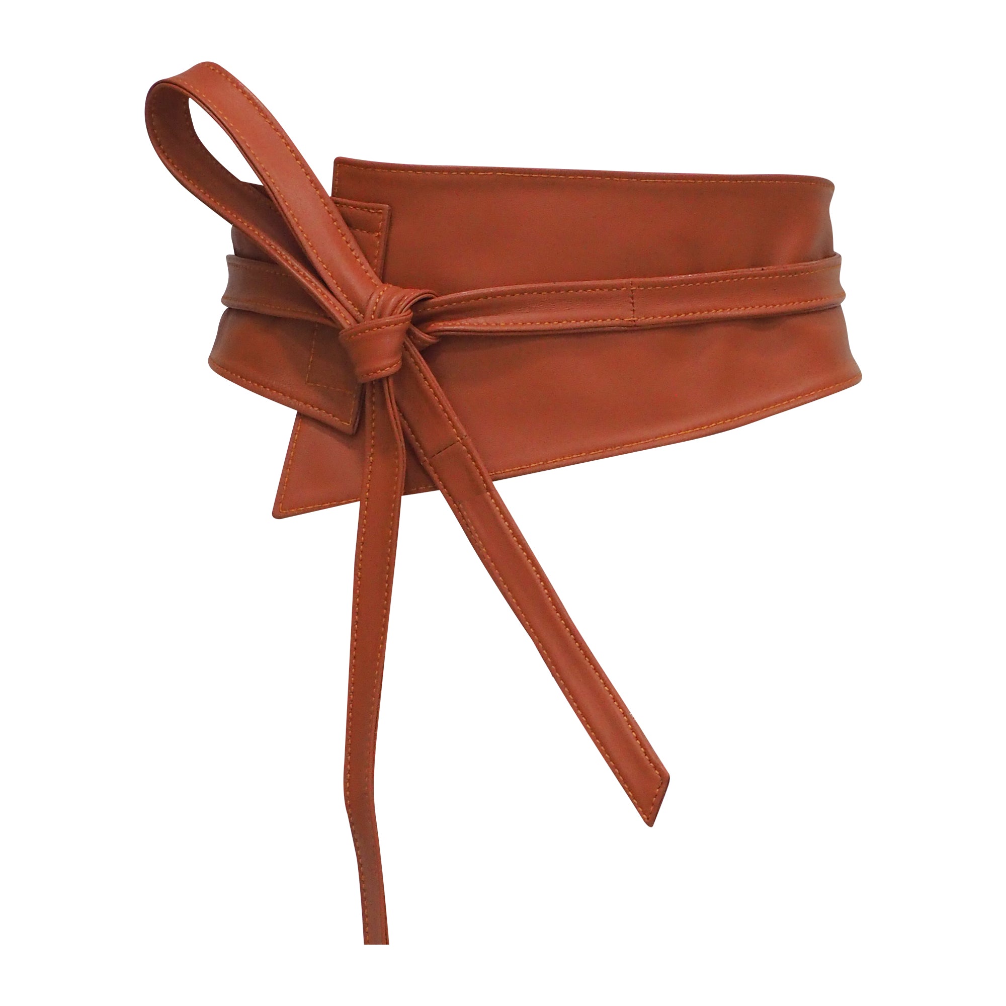 Authentic Leather Obi Belt in Brick