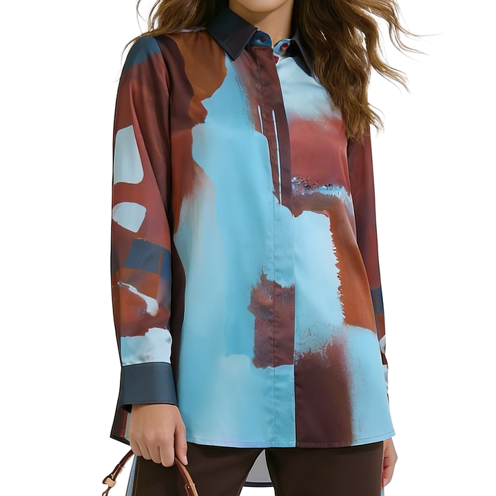 Bonita AP Brown loose shirt F/P - 2MADISONAVENUE.COM