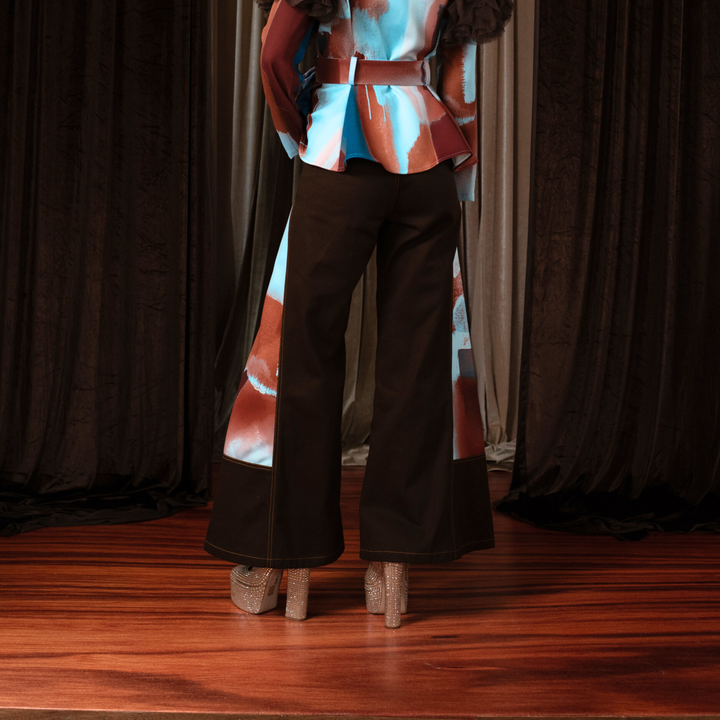 Bonita AP Brown cullote denim pant - 2MADISONAVENUE.COM