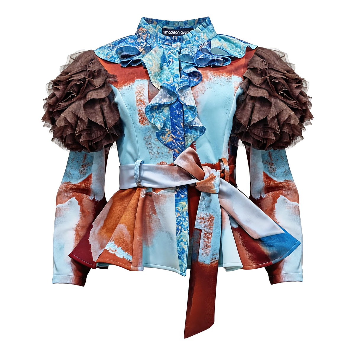 Bonita AP Brown new agnes tulle top long sleeve - 2MADISONAVENUE.COM