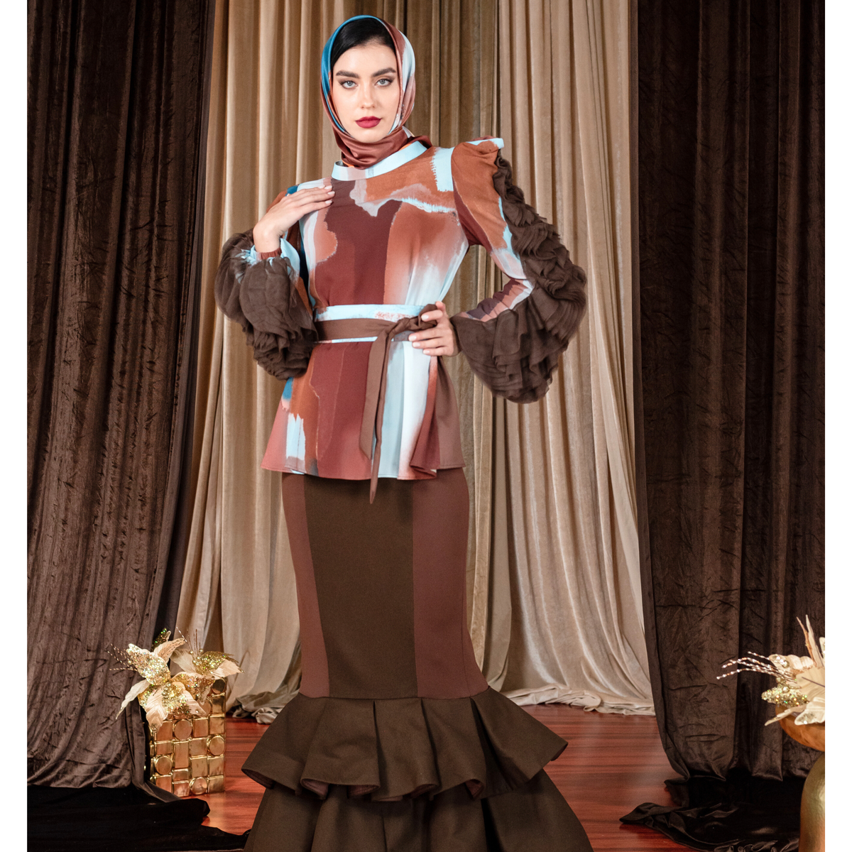 Bonita AP Brown new agnes with long tulle - 2MADISONAVENUE.COM