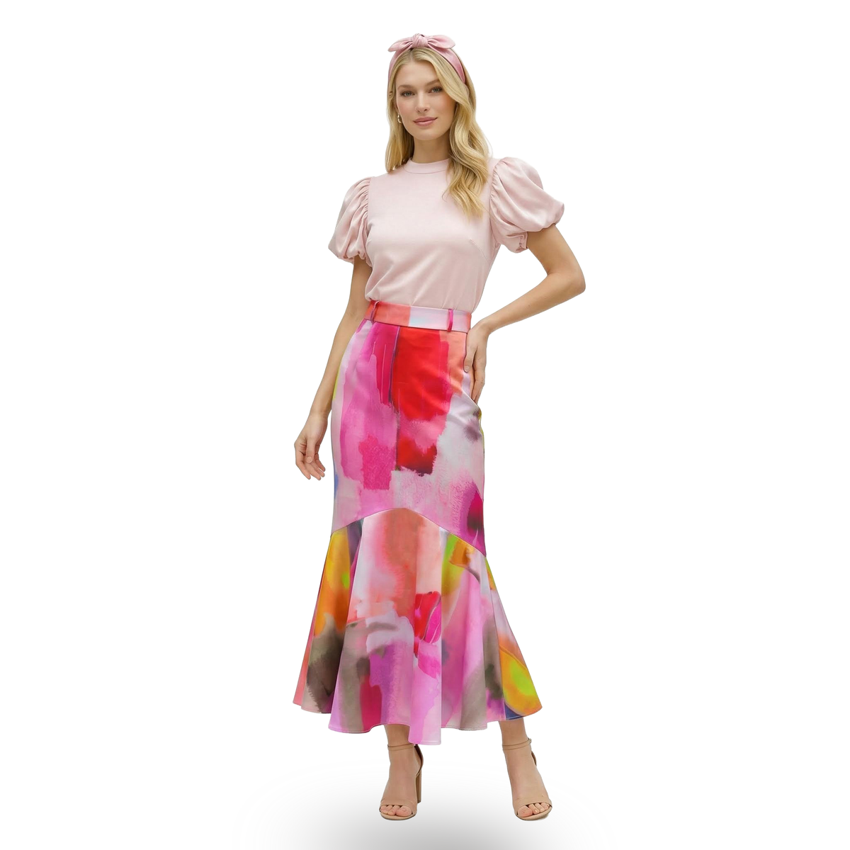 Bonita AP Pink mermaid long skirt F/P - 2MADISONAVENUE.COM