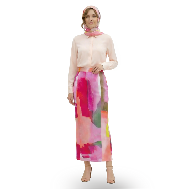 Bonita AP Pink pencil long skirt - 2MADISONAVENUE.COM