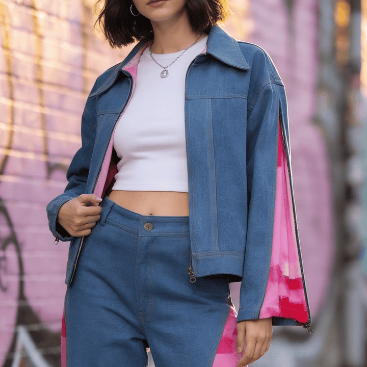 Signature Denim barrel jacket - 2MADISONAVENUE.COM