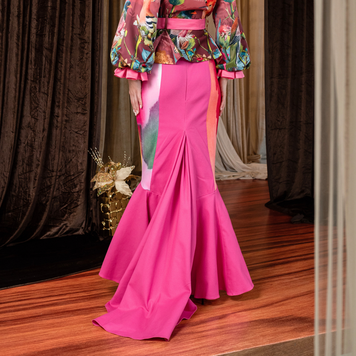 Bonita AP Pink mermaid long skirt - 2MADISONAVENUE.COM