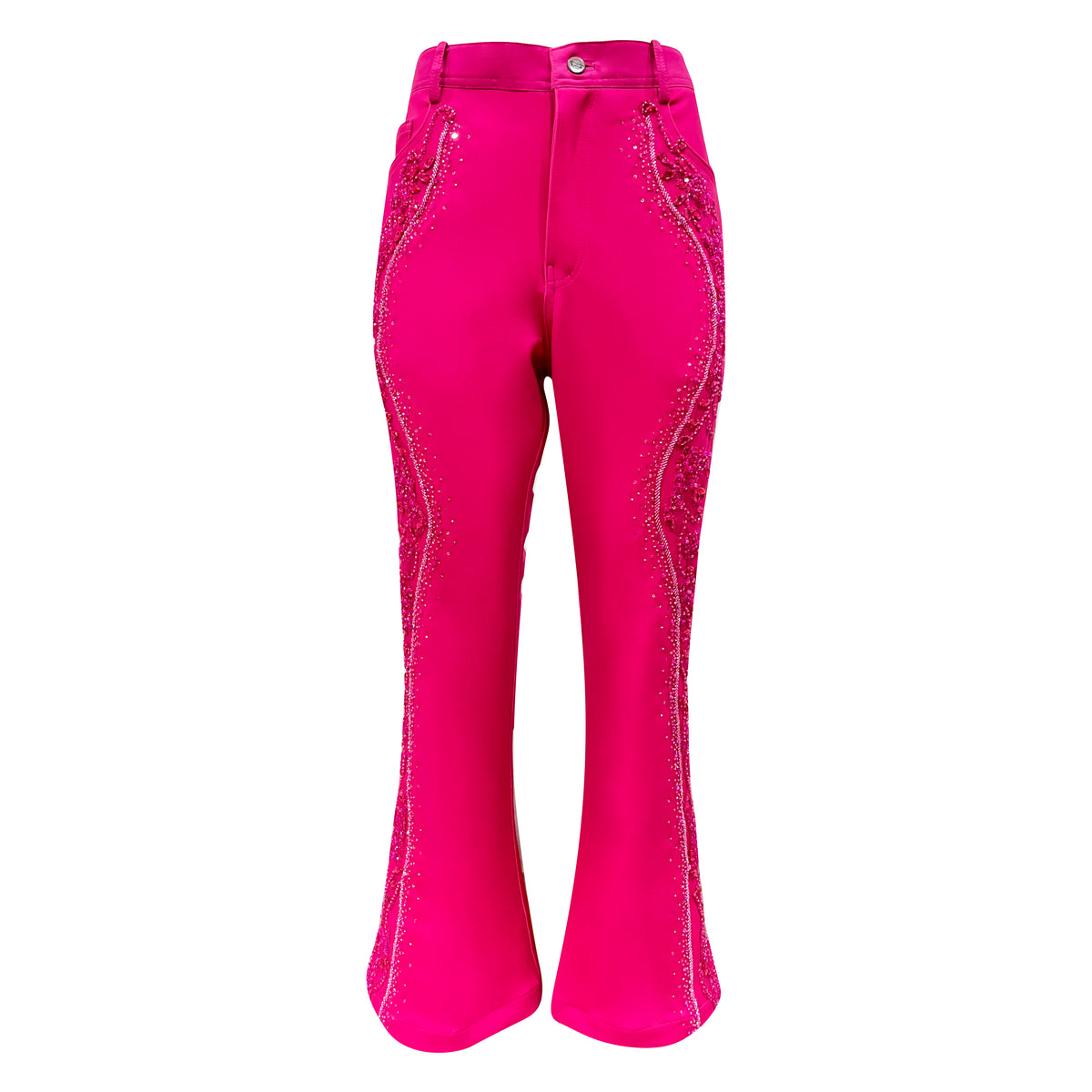 Bonita Pink bell bottom pant with sequin - 2MADISONAVENUE.COM
