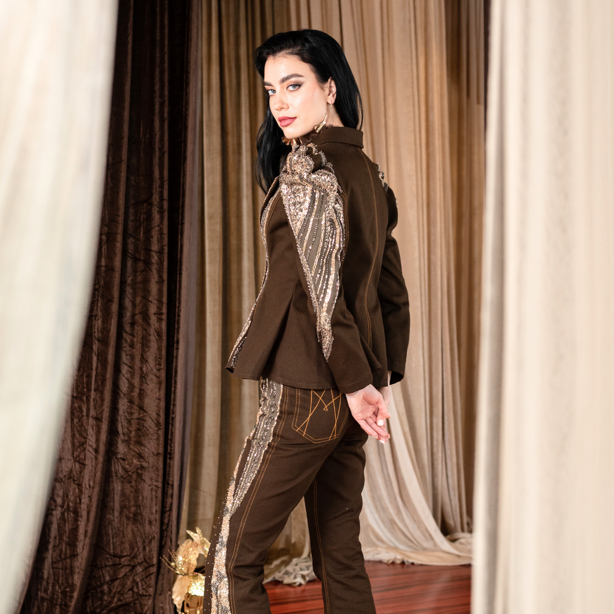 Bonita Signature Denim samantha blazer with sequin - 2MADISONAVENUE.COM