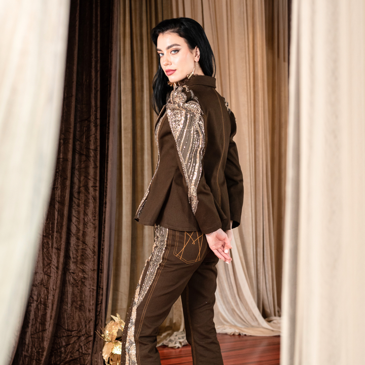 Bonita Signature Denim samantha blazer with sequin - 2MADISONAVENUE.COM