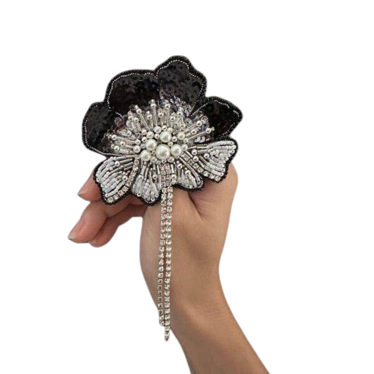 Camellia Noir Brooch - Black