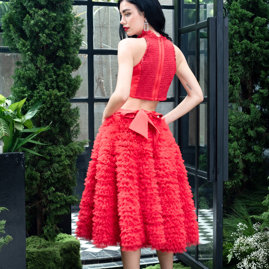 Central Celebration English Tulle Medium Red Skirt