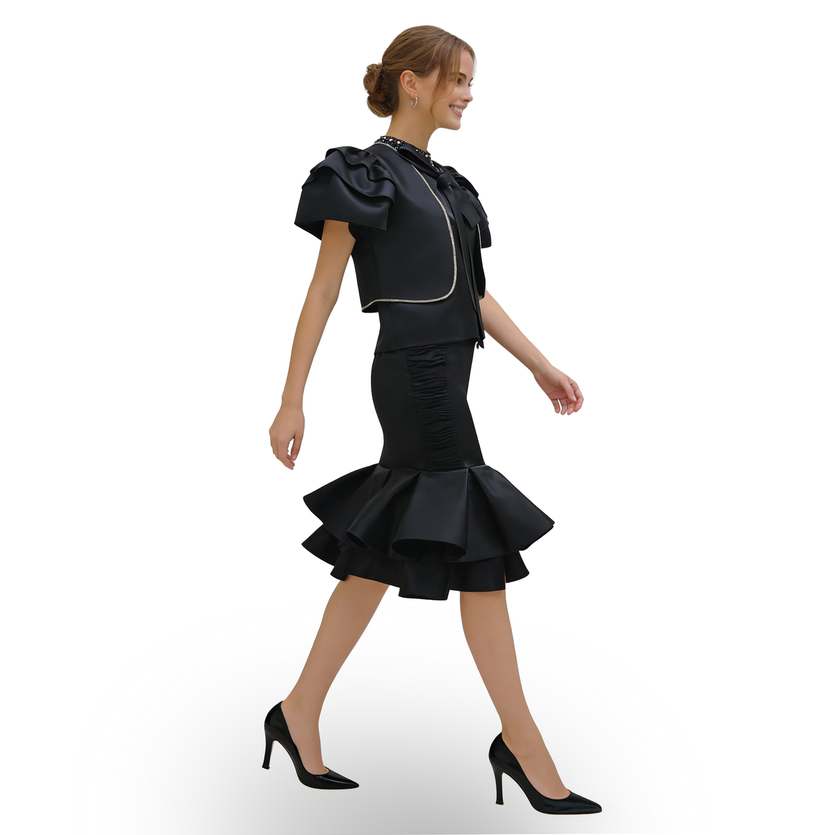 Central Park Black Twin set top with sequin - 2MADISONAVENUE.COM