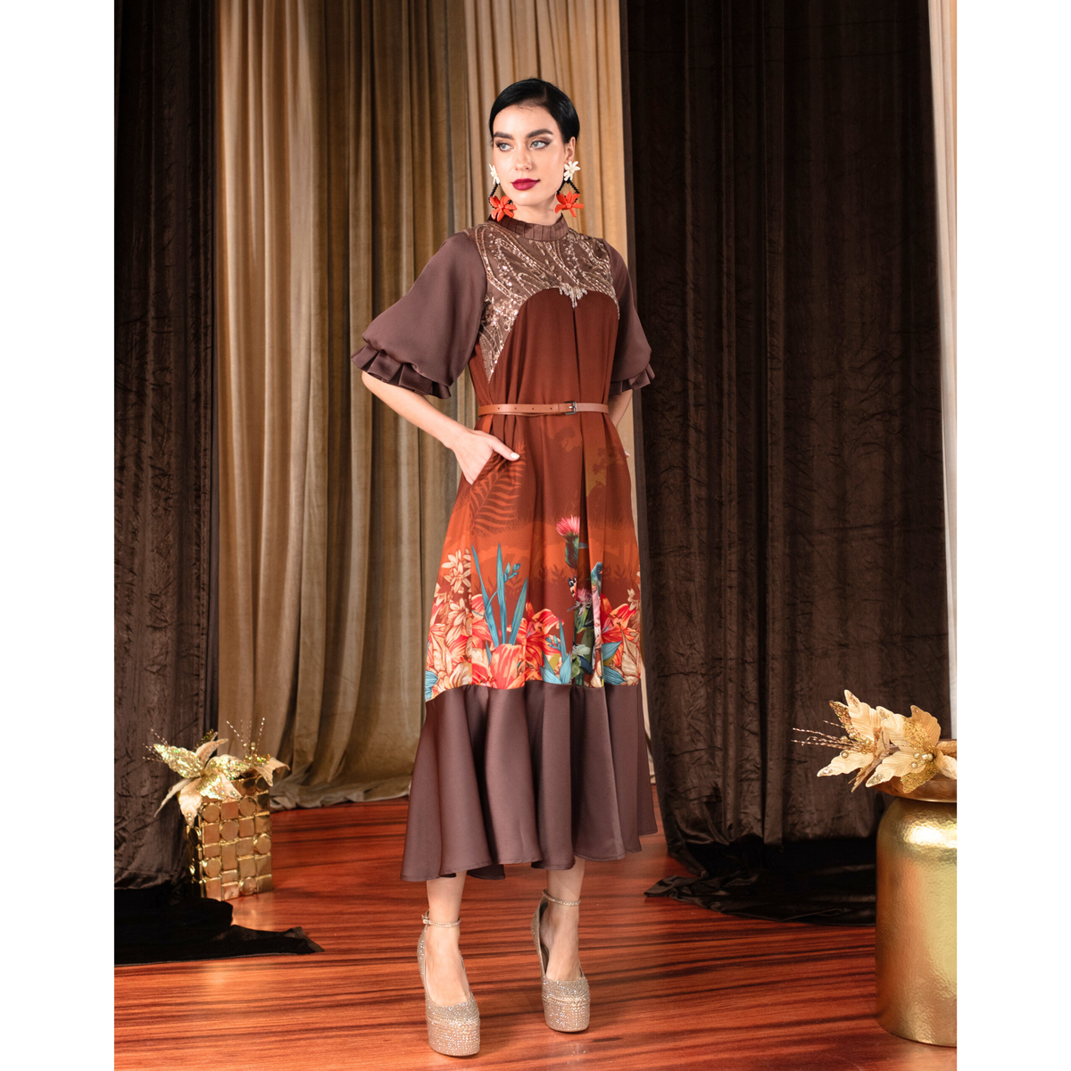 Central Park Brown merindu dress - 2MADISONAVENUE.COM