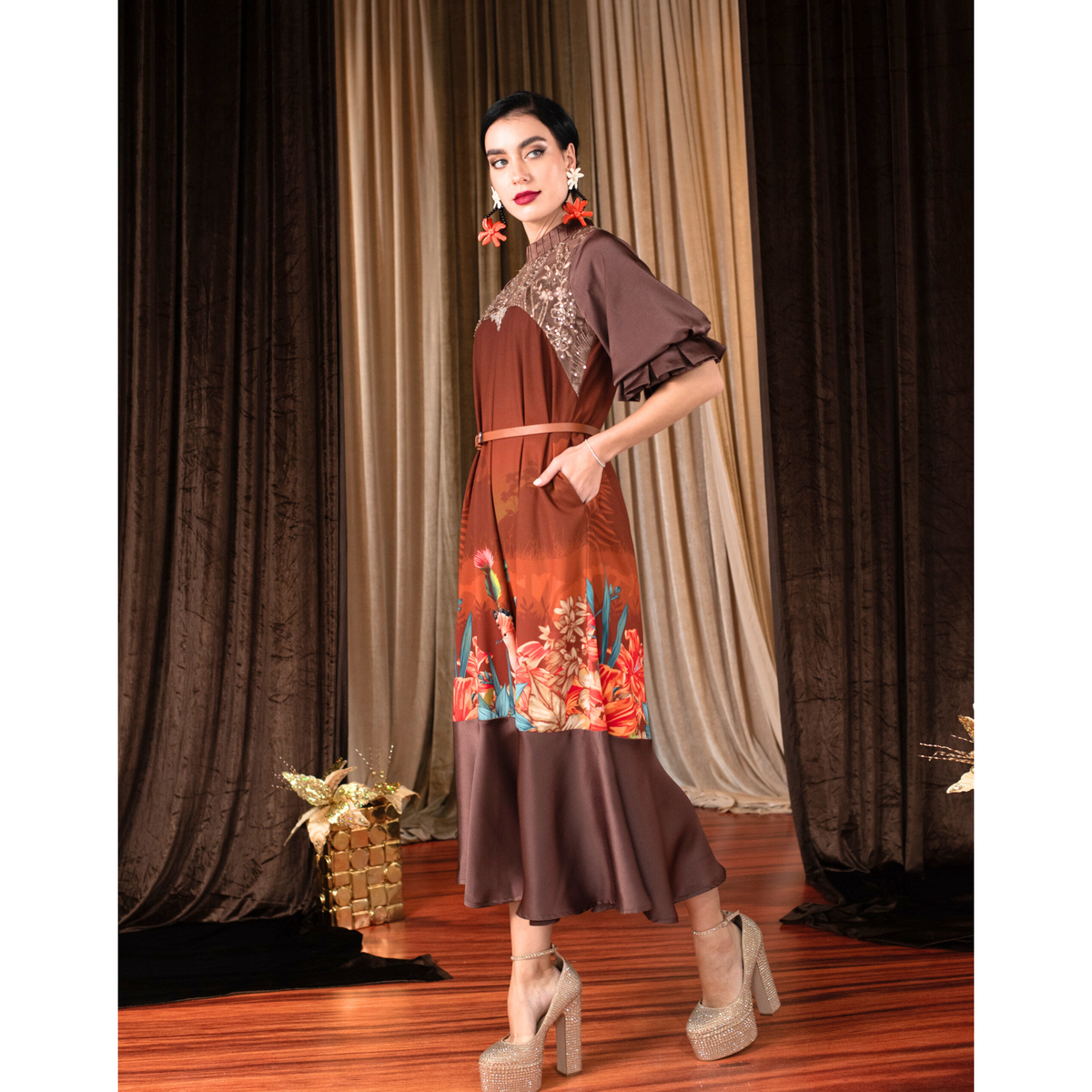 Central Park Brown merindu dress - 2MADISONAVENUE.COM