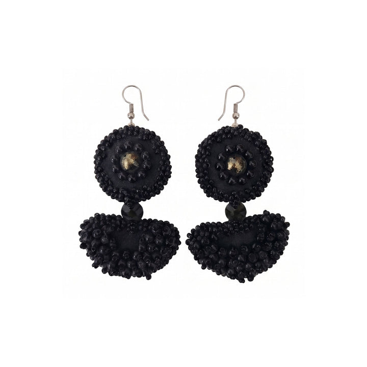 Central Park Elegance Dangling Black Earring - 2MADISONAVENUE.COM