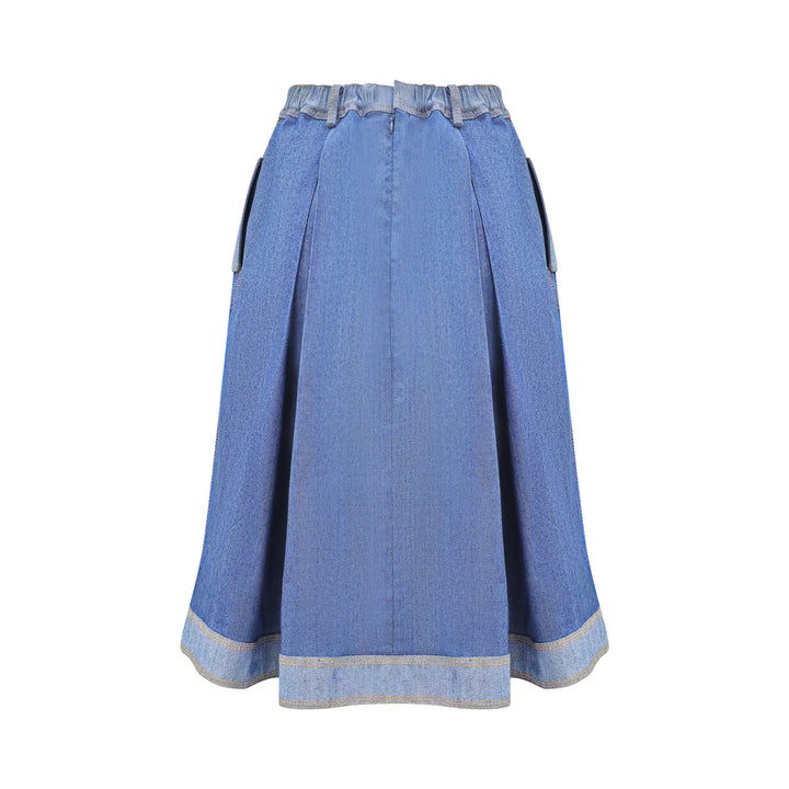 Signature light denim fancy medium ball skirt (7891163774999)