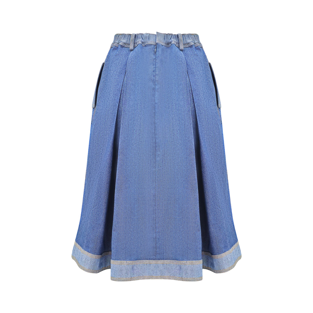 Signature light denim fancy medium ball skirt (7891163774999)